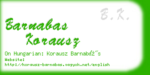 barnabas korausz business card